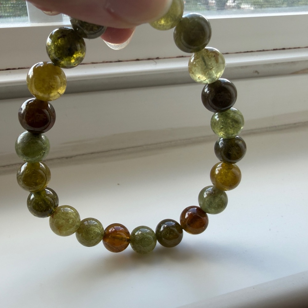 Green Garnet Beaded Bracelet